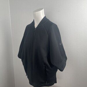 Nike Size XS Women Black Athletic DriFit Full Zip Short Sleeve Track Jacket EUC